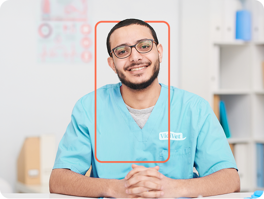 Male vet smiling