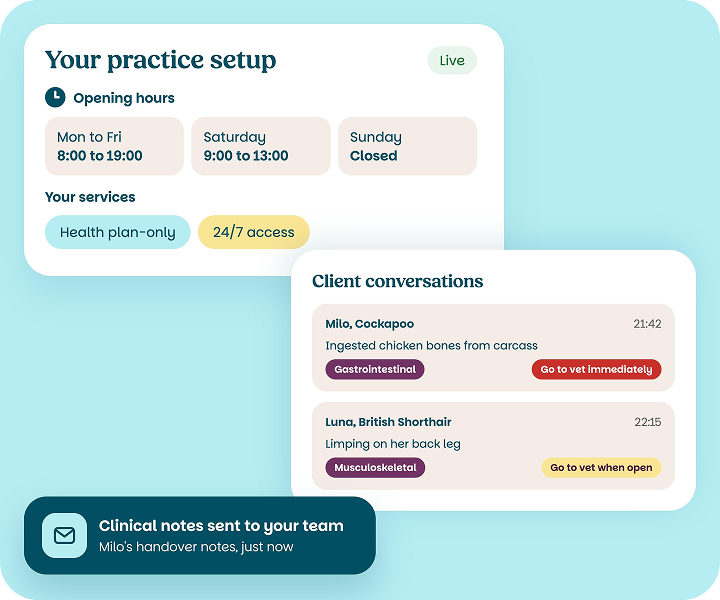 practice setup screens with notification icon for email sent